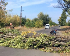 Коммунальная служба Авдеевки оперативно убрала с дороги упавшее дерево