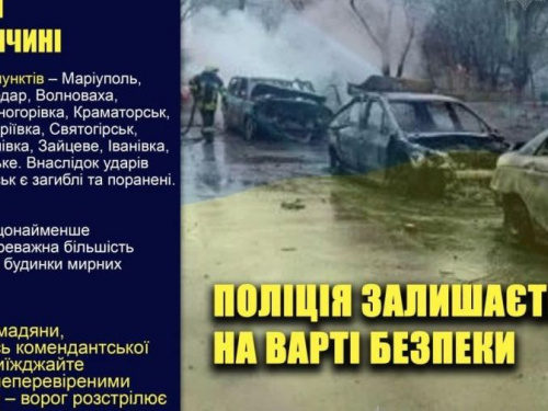 Оперативне зведення поліції Донеччини на 14 березня: під обстрілами опинилися 15 населених пунктів