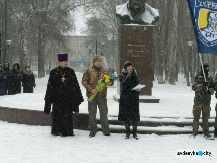 Метель не помешала авдеевцам отметить День Соборности: ФОТОРЕПОРТАЖ