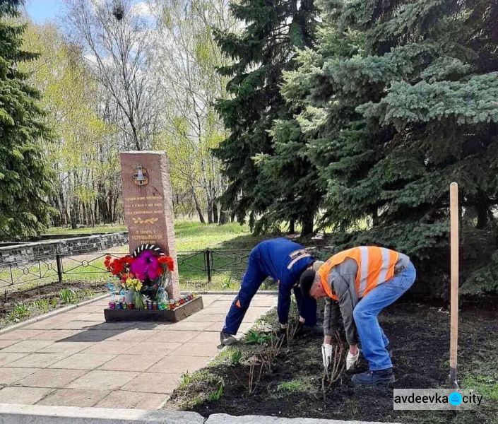 В Авдіївці біля меморіалу жертвам Чорнобильської трагеді висадили троянди