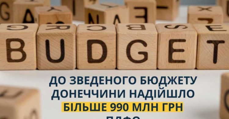 До зведеного бюджету Донеччини надійшло більше 990 млн грн ПДФО