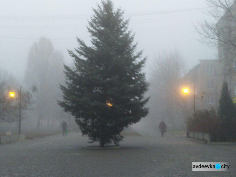 Авдеевку накрыл густой туман: видимость на дорогах предельно низкая (ФОТОФАКТ)