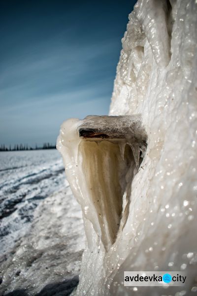 Впечатляющие фото непогоды в Бердянске: море замерзло, а скульптуры обледенели