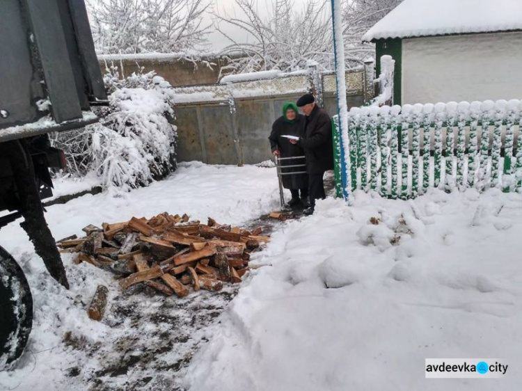 В Авдеевке нуждающимся раздали дрова (ФОТО)