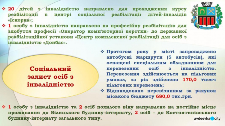 Як в Авдіївці допомагають особам з інвалідністю